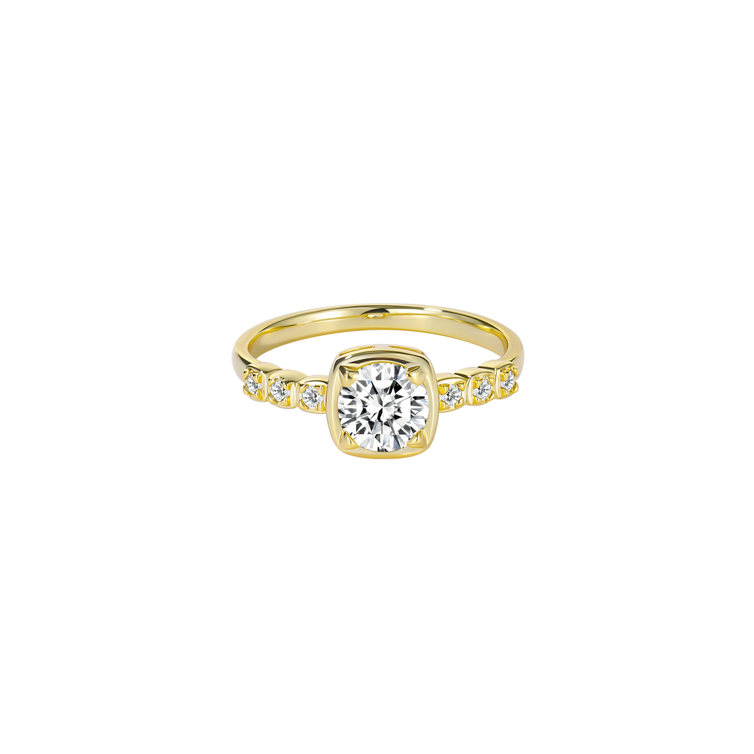 Anello di promessa rotondo personalizzato con pietra preziosa