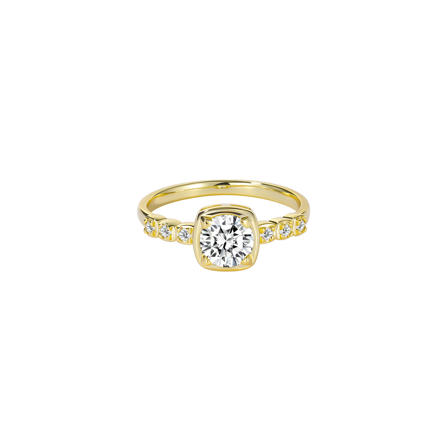 Anello di promessa rotondo personalizzato con pietra preziosa
