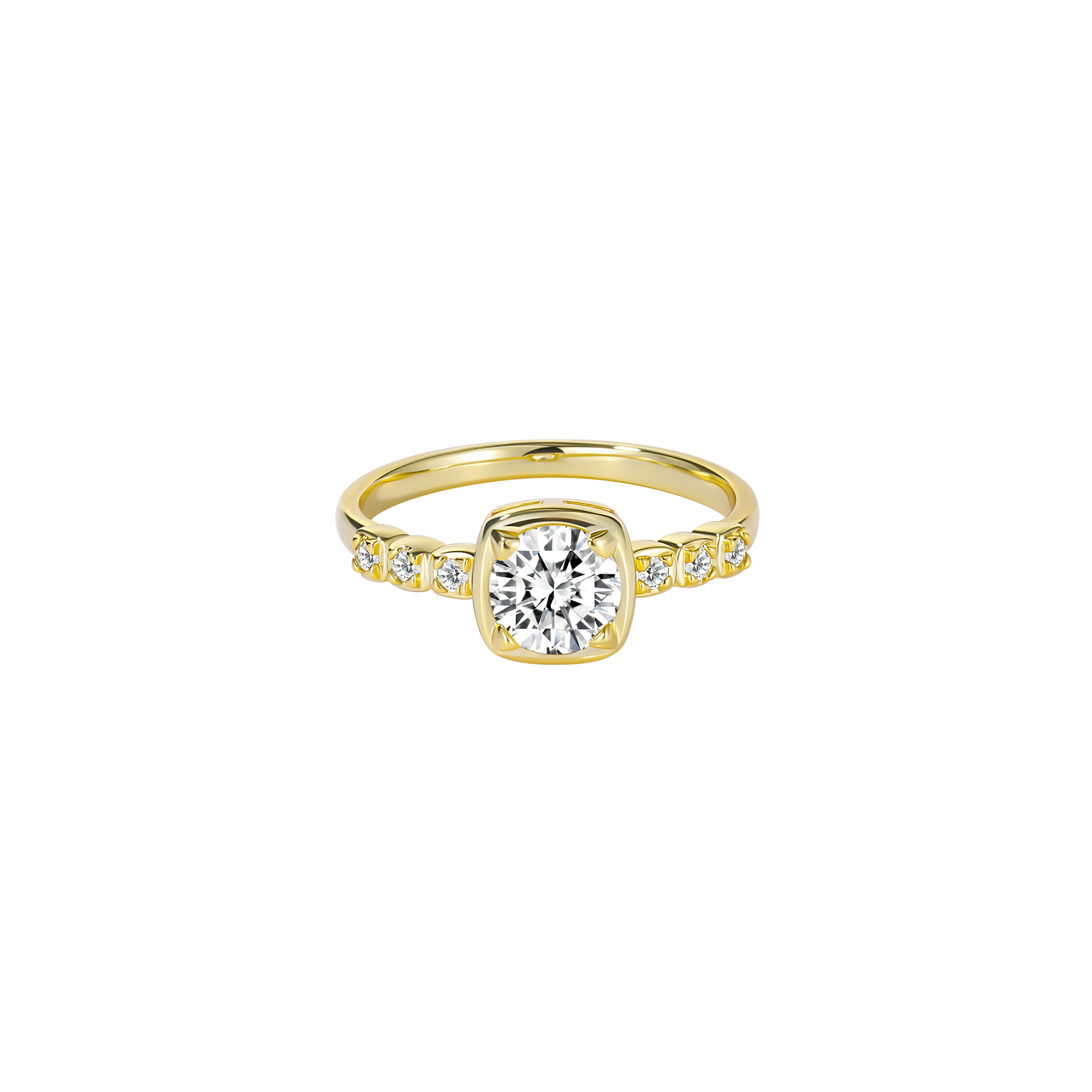 Anello di promessa rotondo personalizzato con pietra preziosa