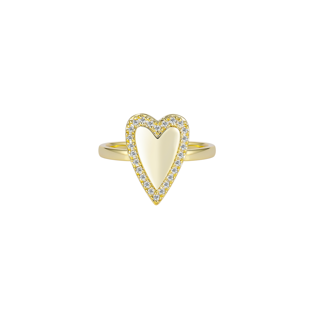 Solid Gold Heart Shaped Ring