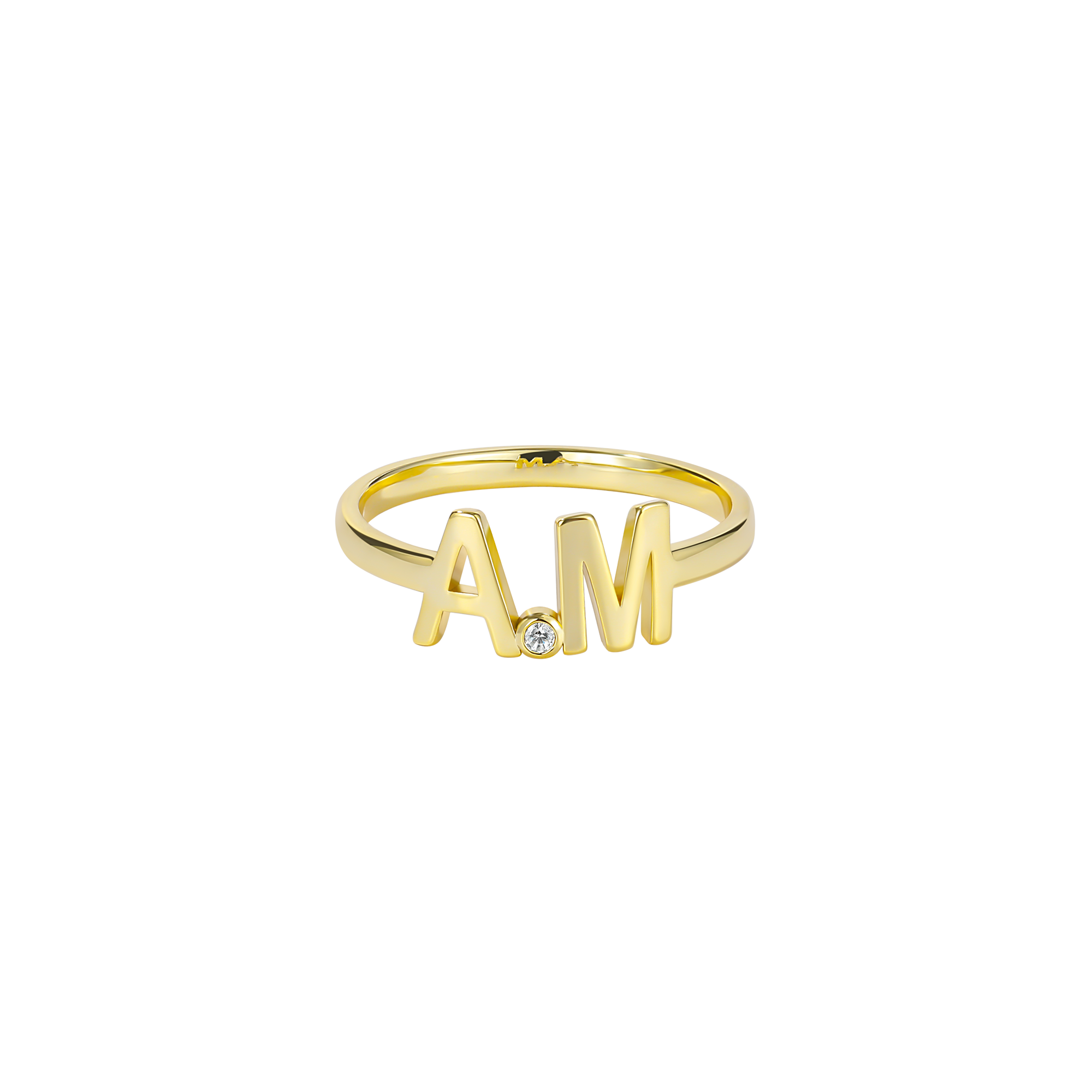 Anello con doppia pietra preziosa iniziale