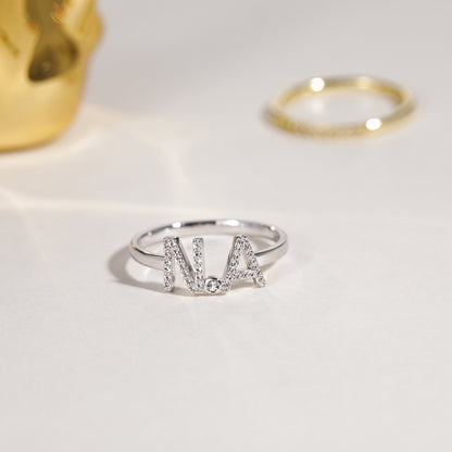 Anello combinato con lettera aperta