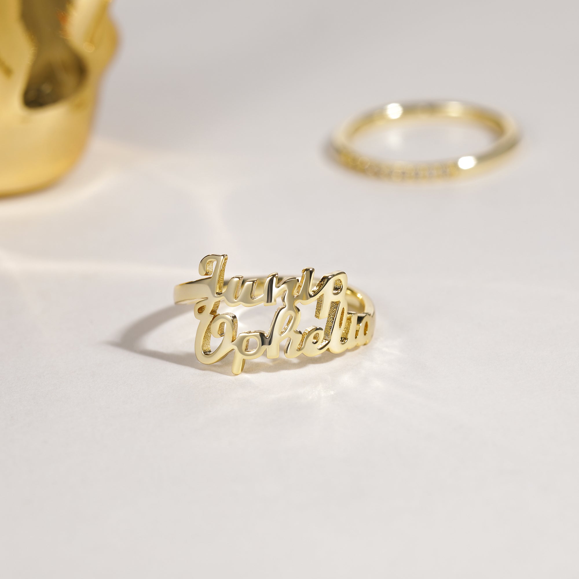 Delicate Script Ring