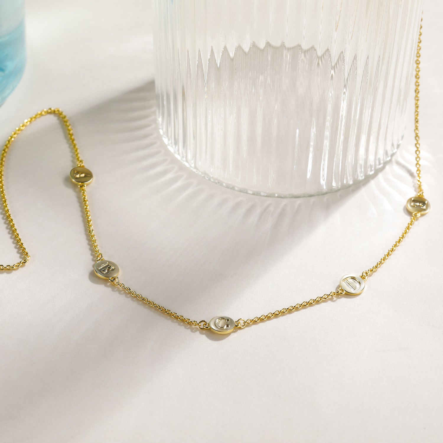 solid gold initial necklace, gold engraved necklace,valentine&