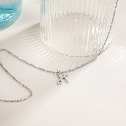 initial pendant necklace, white gold initial necklace, letter charm necklace, anniversary gifts for girlfriend, mother&