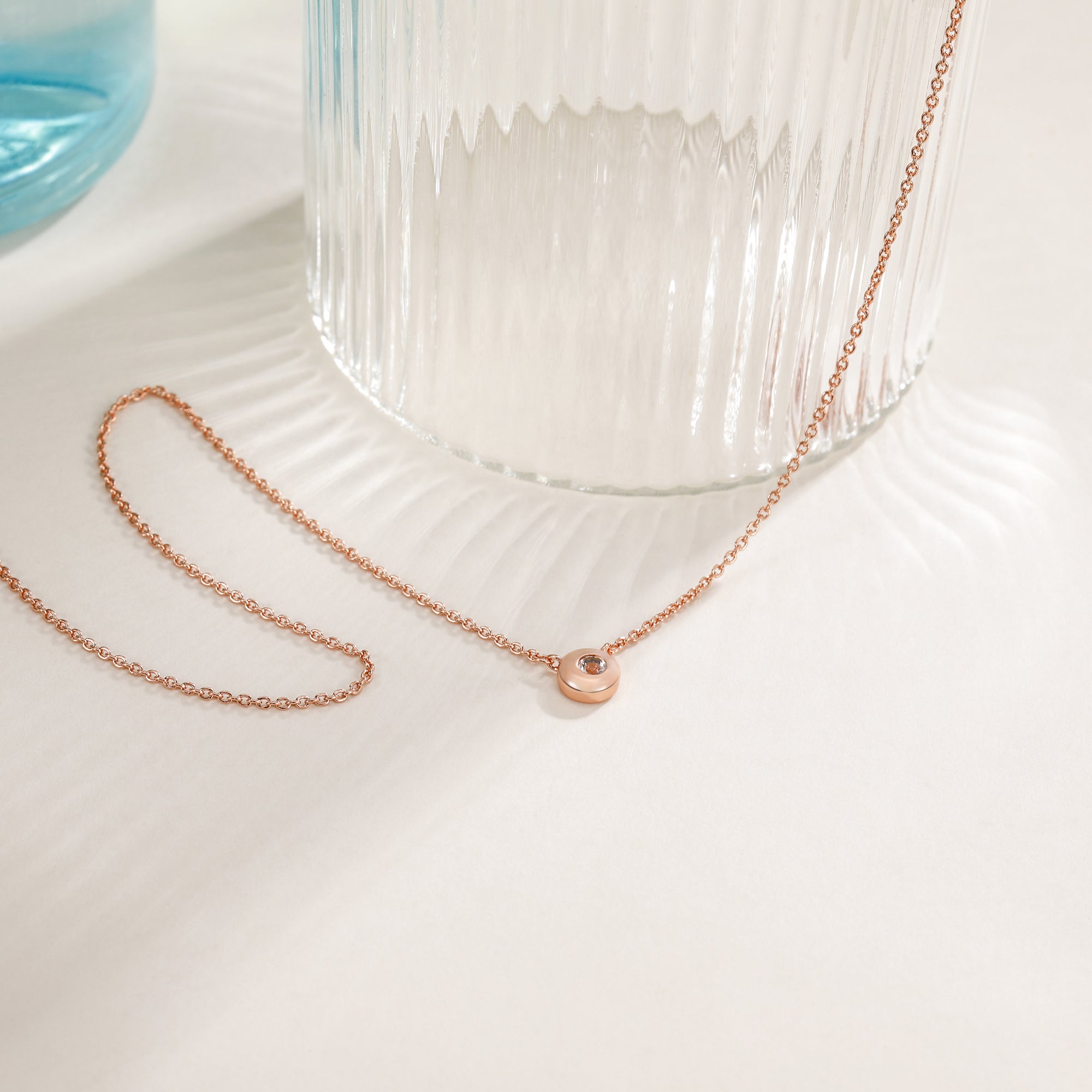 gemstone necklace for women, rose gold jewelry, rose gold birthstone necklace, solid gold necklace, custom birthstone jewelry