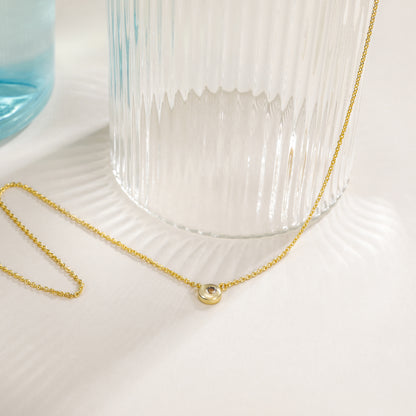 yellow gold necklace, gold solitaire necklace, birthstone pendant necklace, 14k gold necklaces, personalized birthstone necklace