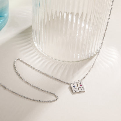 initial pendant necklace, white gold initial necklace, mom necklace, custom initial necklace, 2 letter necklace