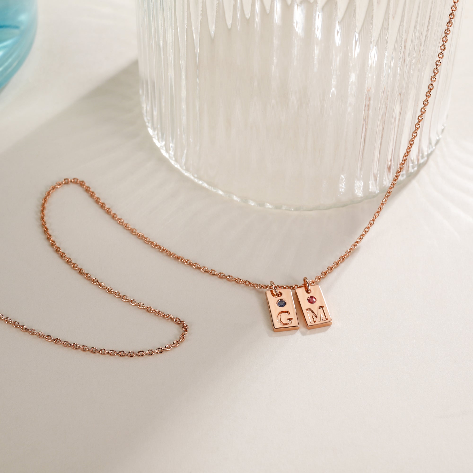 custom initial necklace, initial necklace with birthstone, rose gold initial necklace,  personalized gold necklace, necklace for girls, birthstone necklace for mom