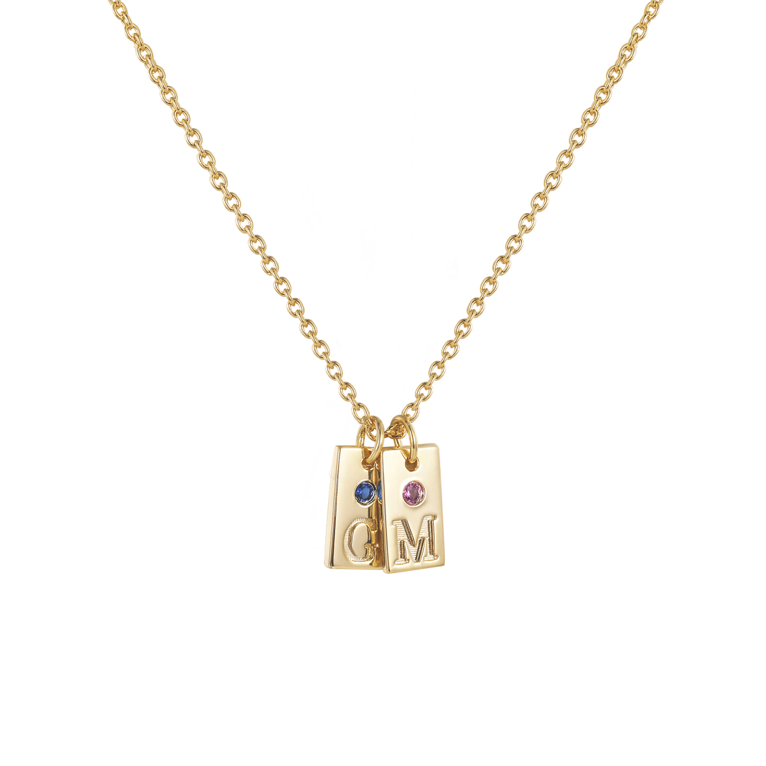 initial necklace with birthstone, 2 letter necklace, birthstone necklace for women, custom birthstone necklace, 14K gold initial necklace