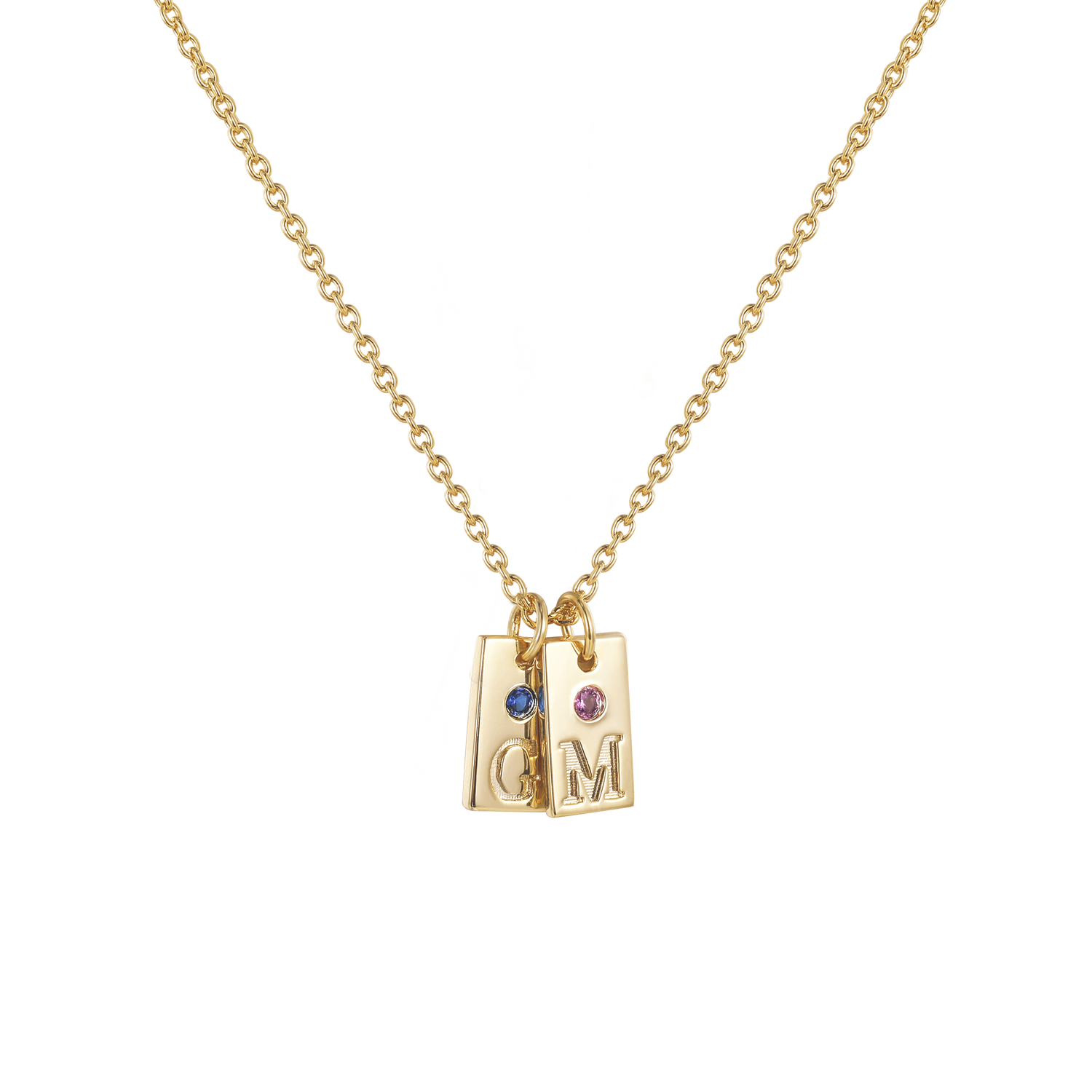 initial necklace with birthstone, 2 letter necklace, birthstone necklace for women, custom birthstone necklace, 14K gold initial necklace