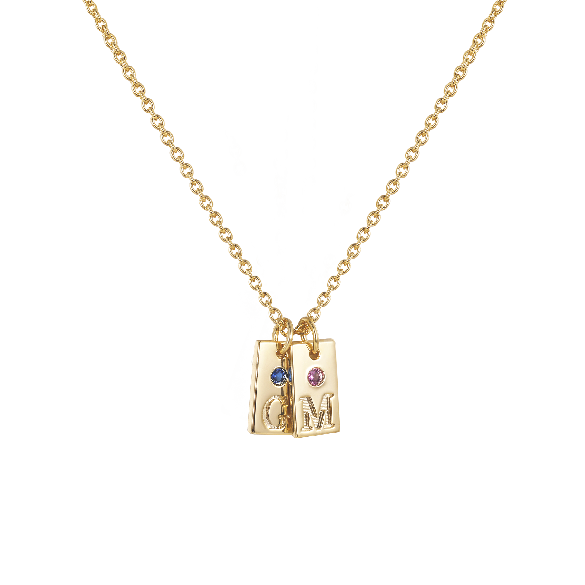 initial necklace with birthstone, 2 letter necklace, birthstone necklace for women, custom birthstone necklace, 14K gold initial necklace