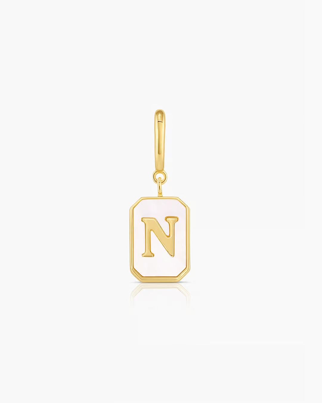 initial N, parker charm for women, solid gold necklace for women