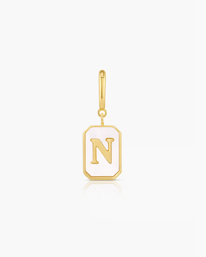 initial N, parker charm for women, solid gold necklace for women