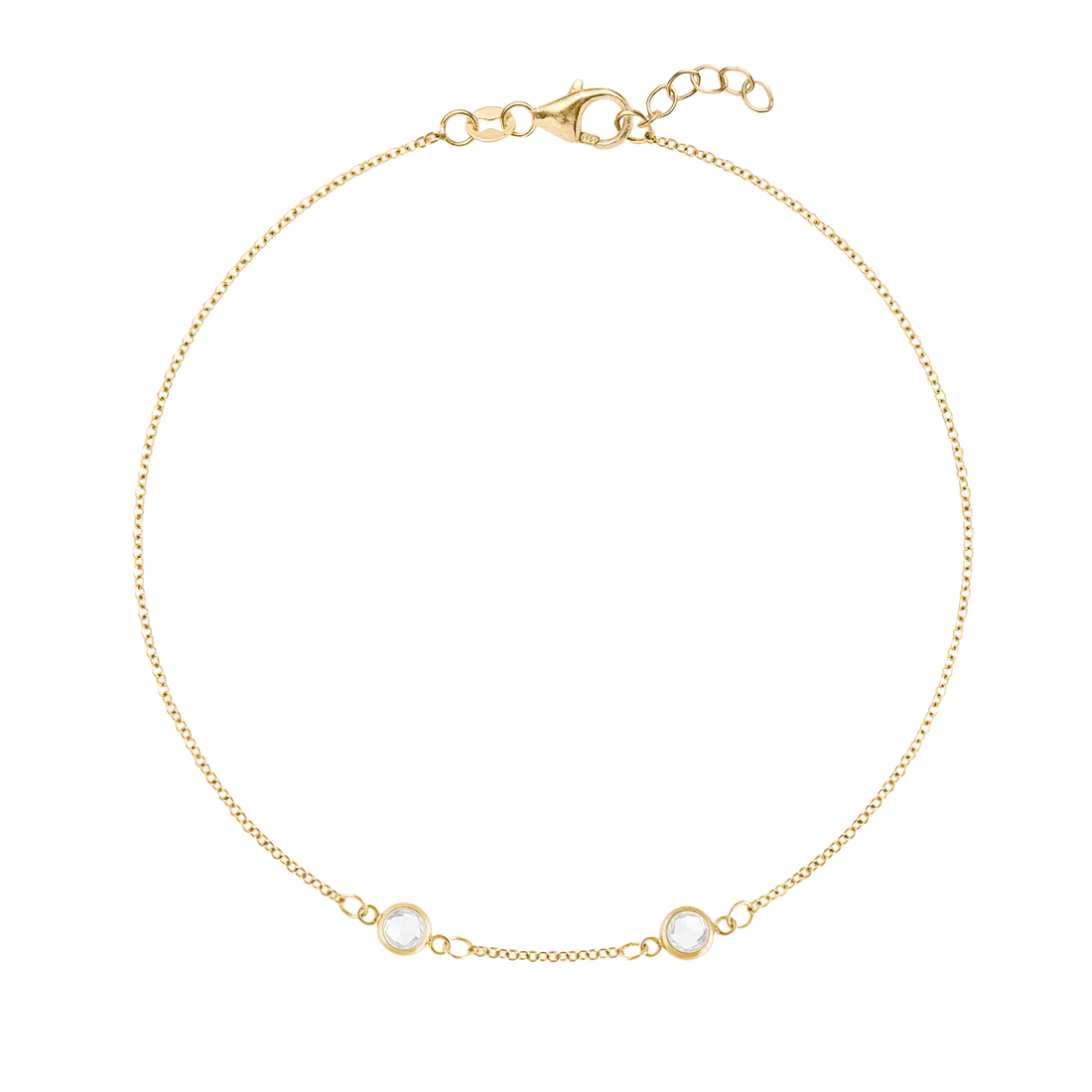 Bracciale classico con 2 pietre portafortuna