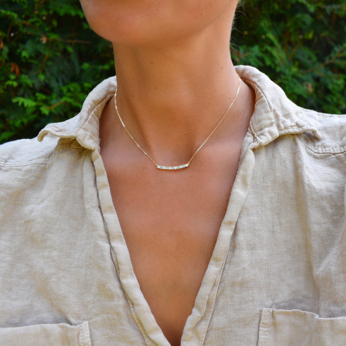 Full Cut Gemstone Necklace