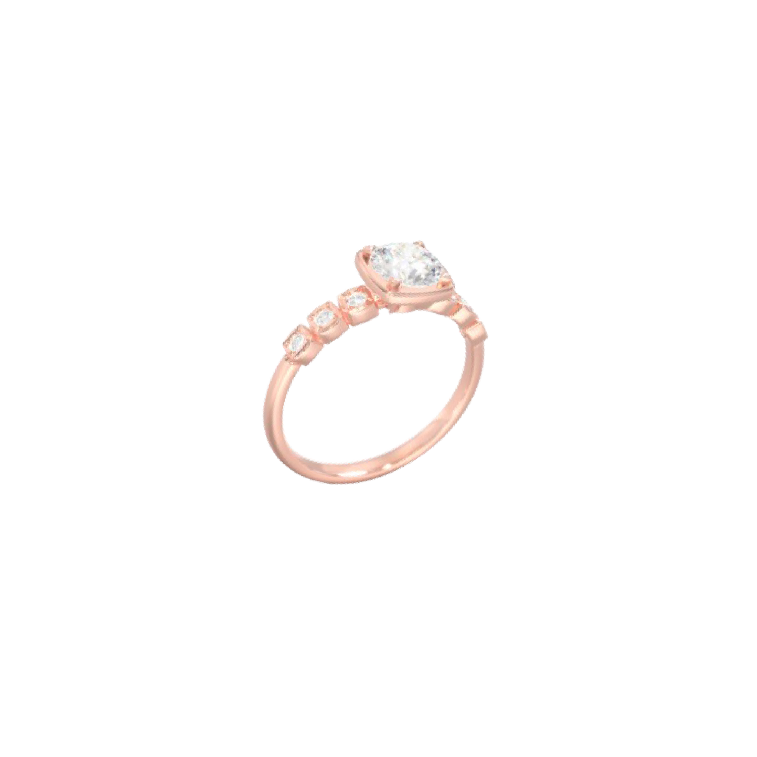 Anello di promessa rotondo personalizzato con pietra preziosa