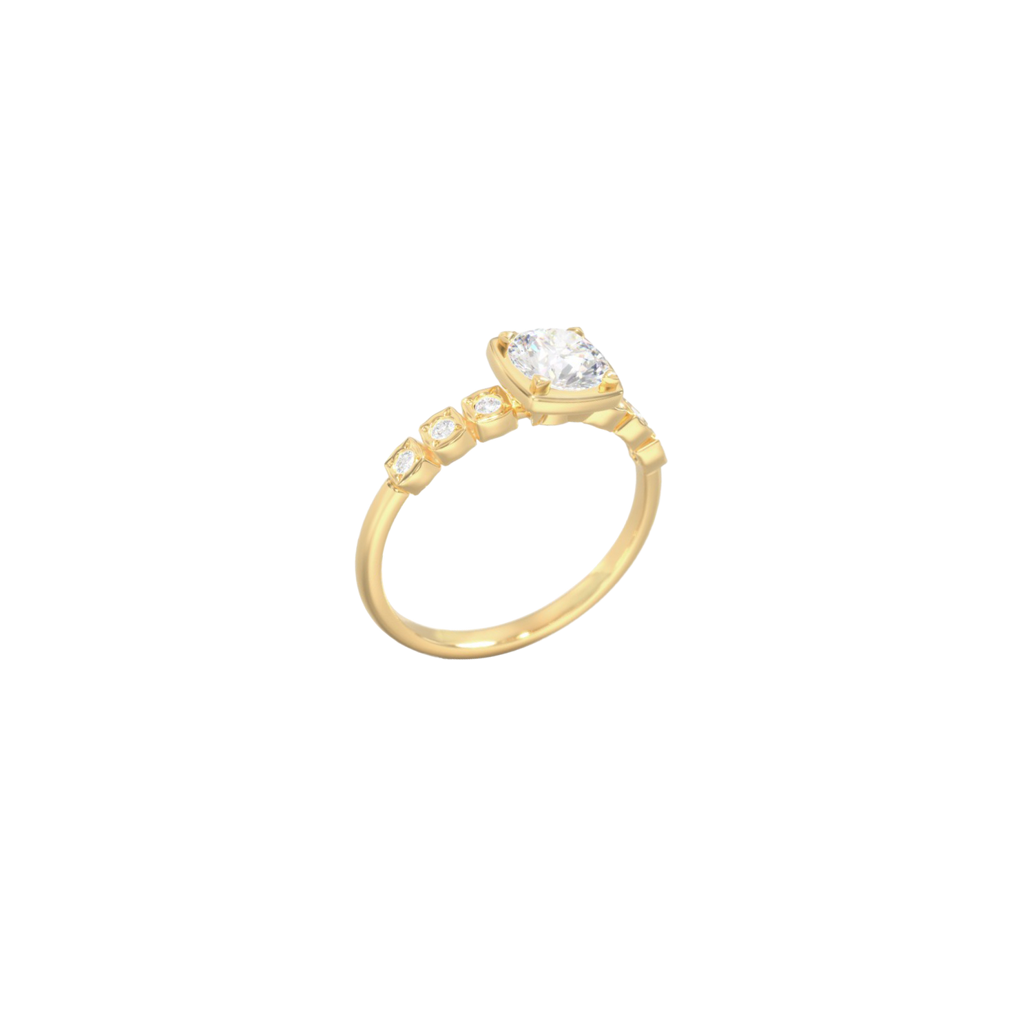 Anello di promessa rotondo personalizzato con pietra preziosa
