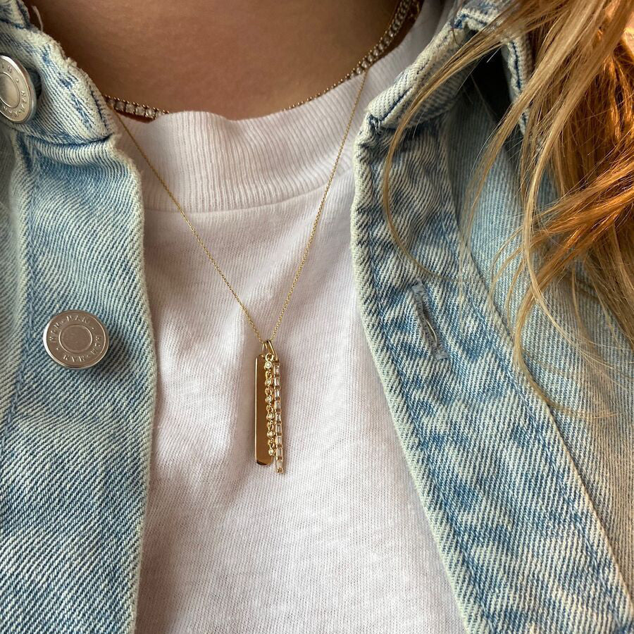gold baguette necklace,gold pendant necklace, gold diamond pendant, gold pendants for women, designer pendants