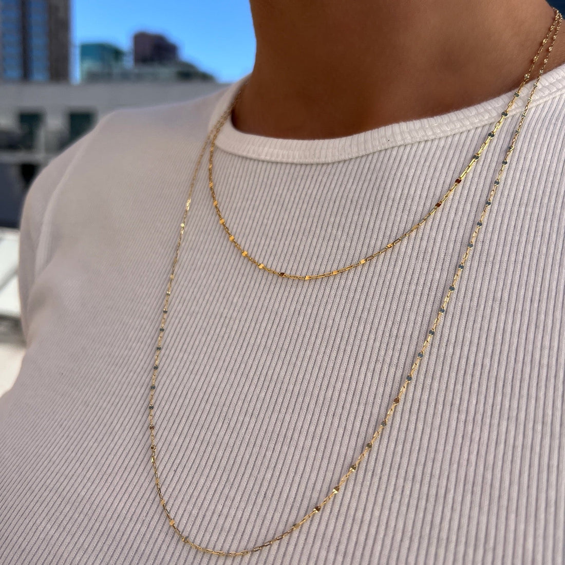 Gold Mirror Chain Necklace