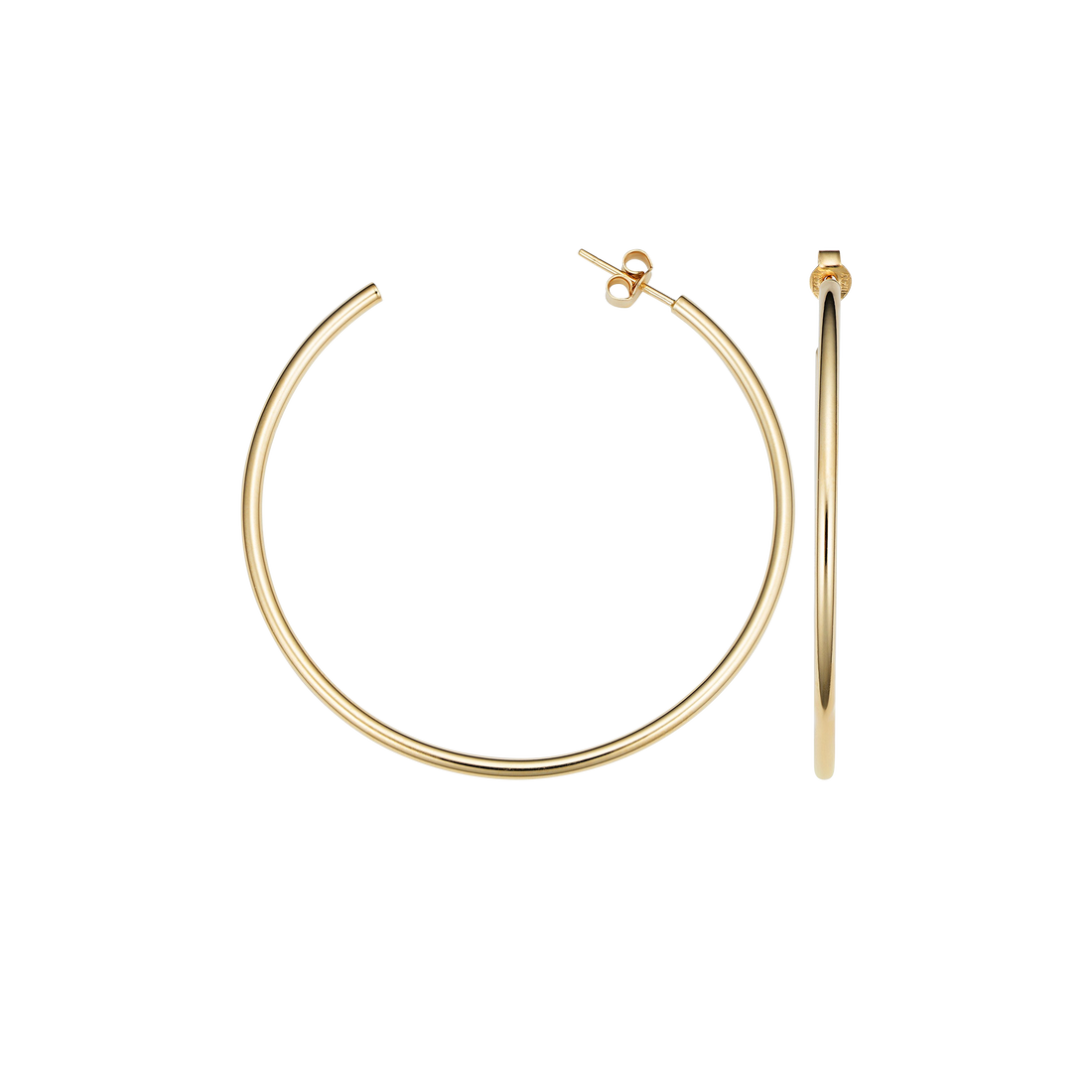 Oversized Solid Gold Hoop Earrings