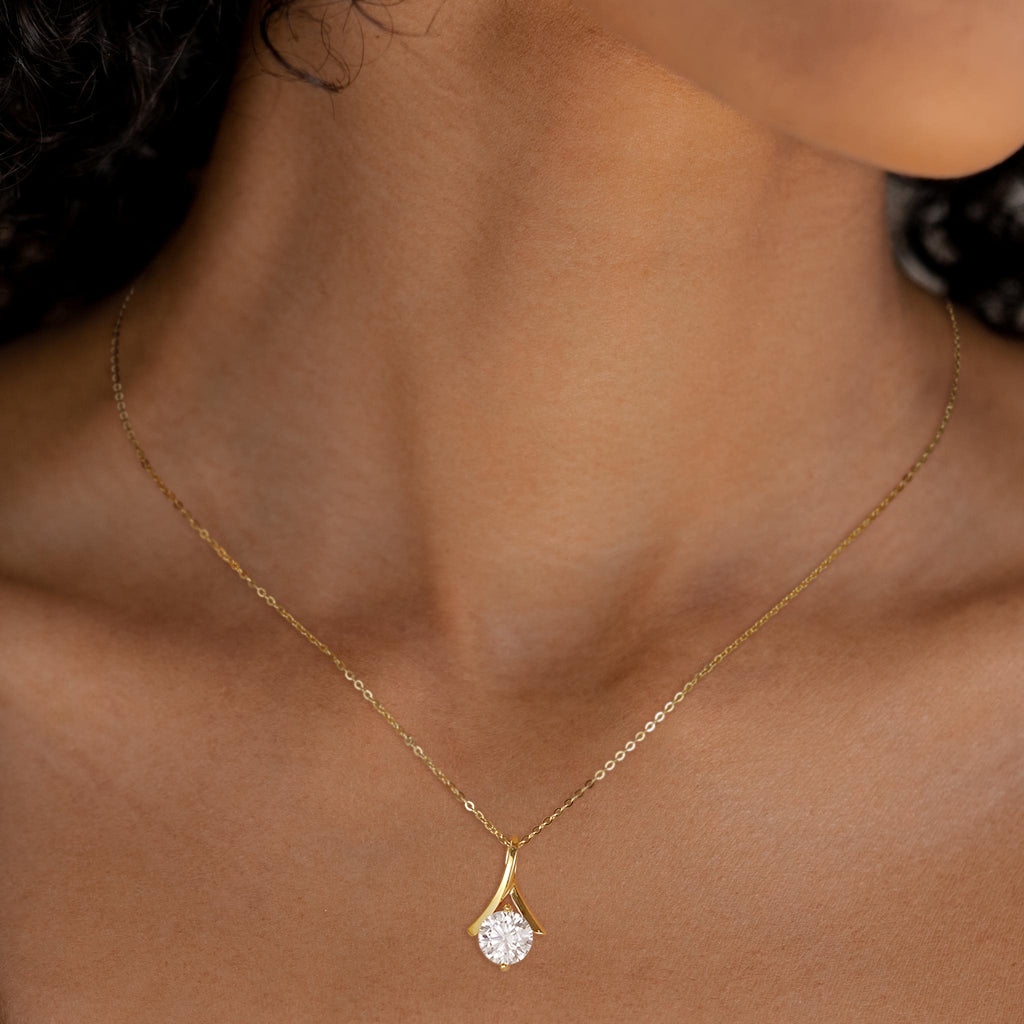 solitaire necklace, women&