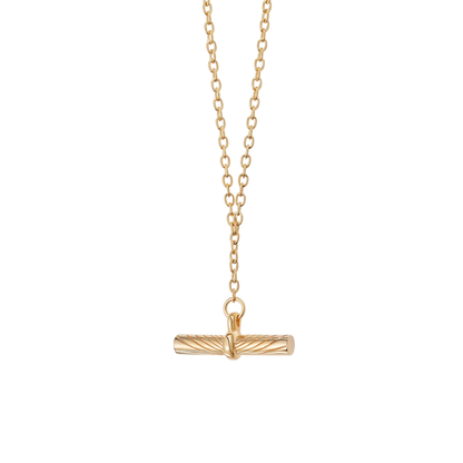 T-Bar necklace, chunky gold necklace,  layer necklace, 14k pendant necklace, 10K gold necklace