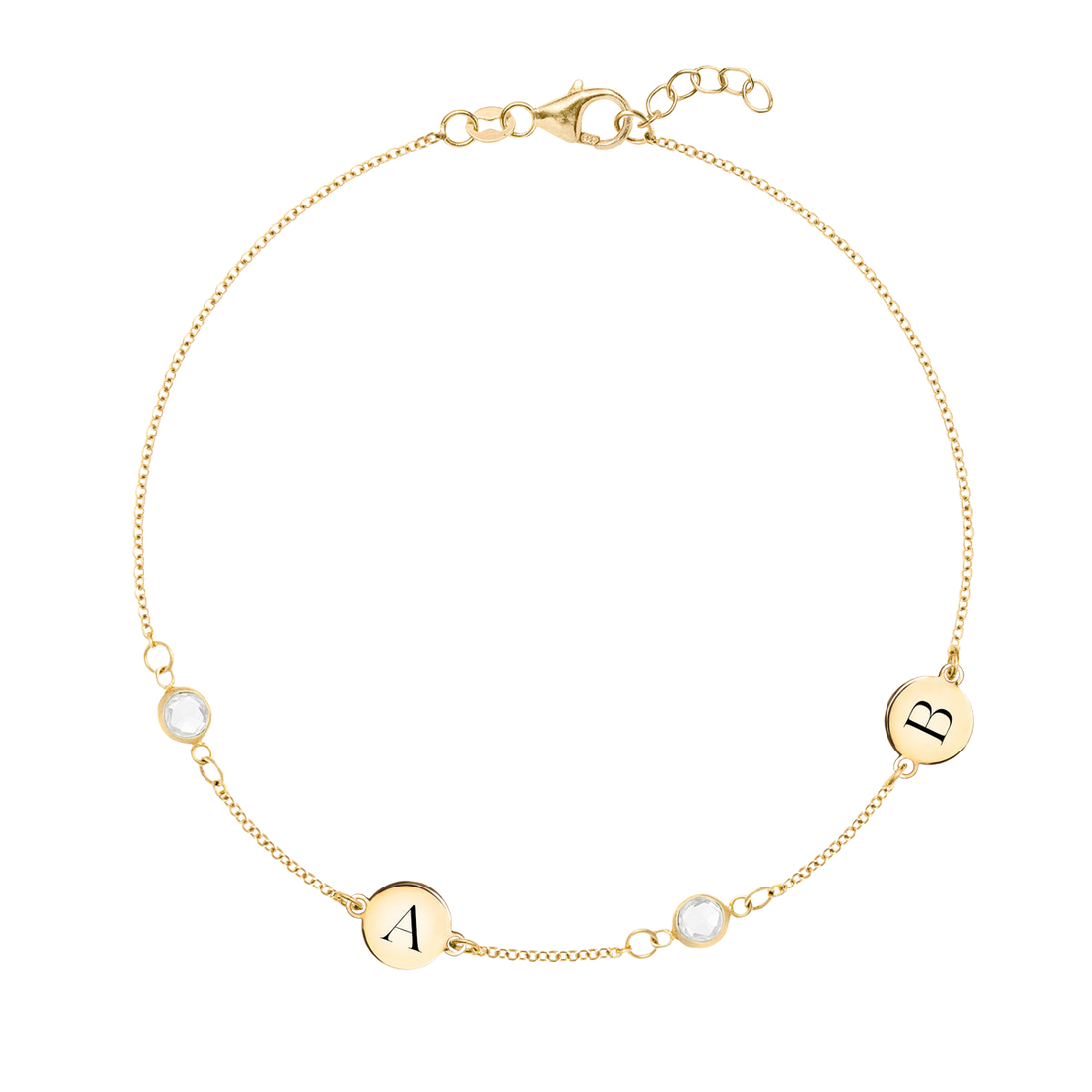 2 lettere con 2 bracciale portafortuna