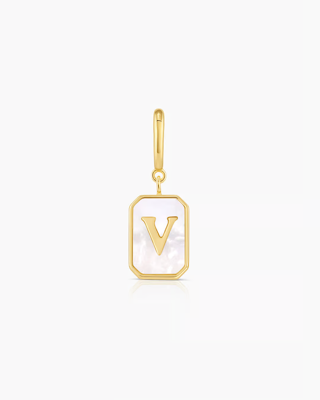V initial, parker charm, letter charm for necklace