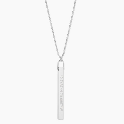 bar necklace, engravable necklace, custom gold necklace, personalized necklace, white gold necklace for women