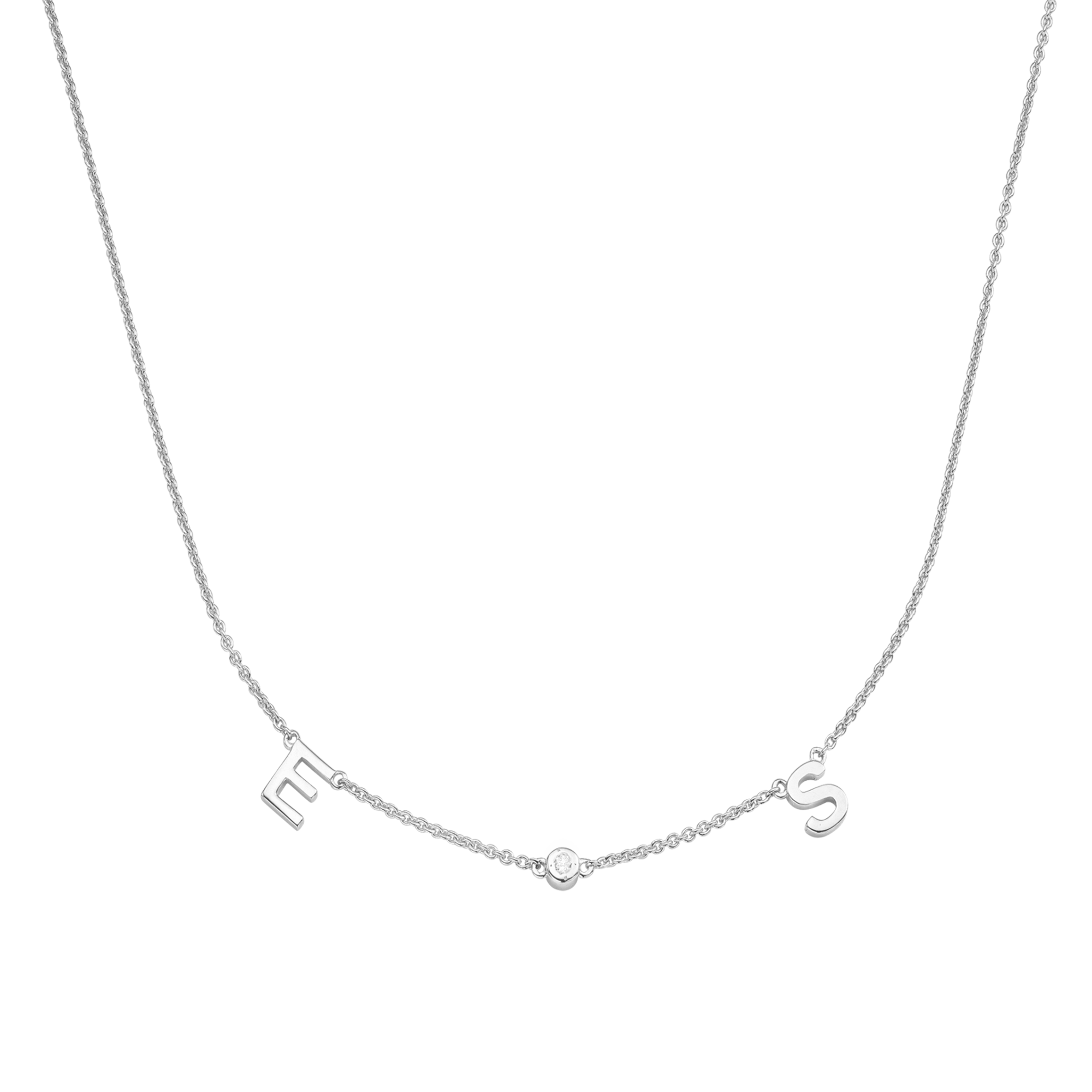 white gold birthstone necklace, birthstone necklace for mom, solid gold necklace, 10K gold necklace, gold initial necklace, 2 initial necklace