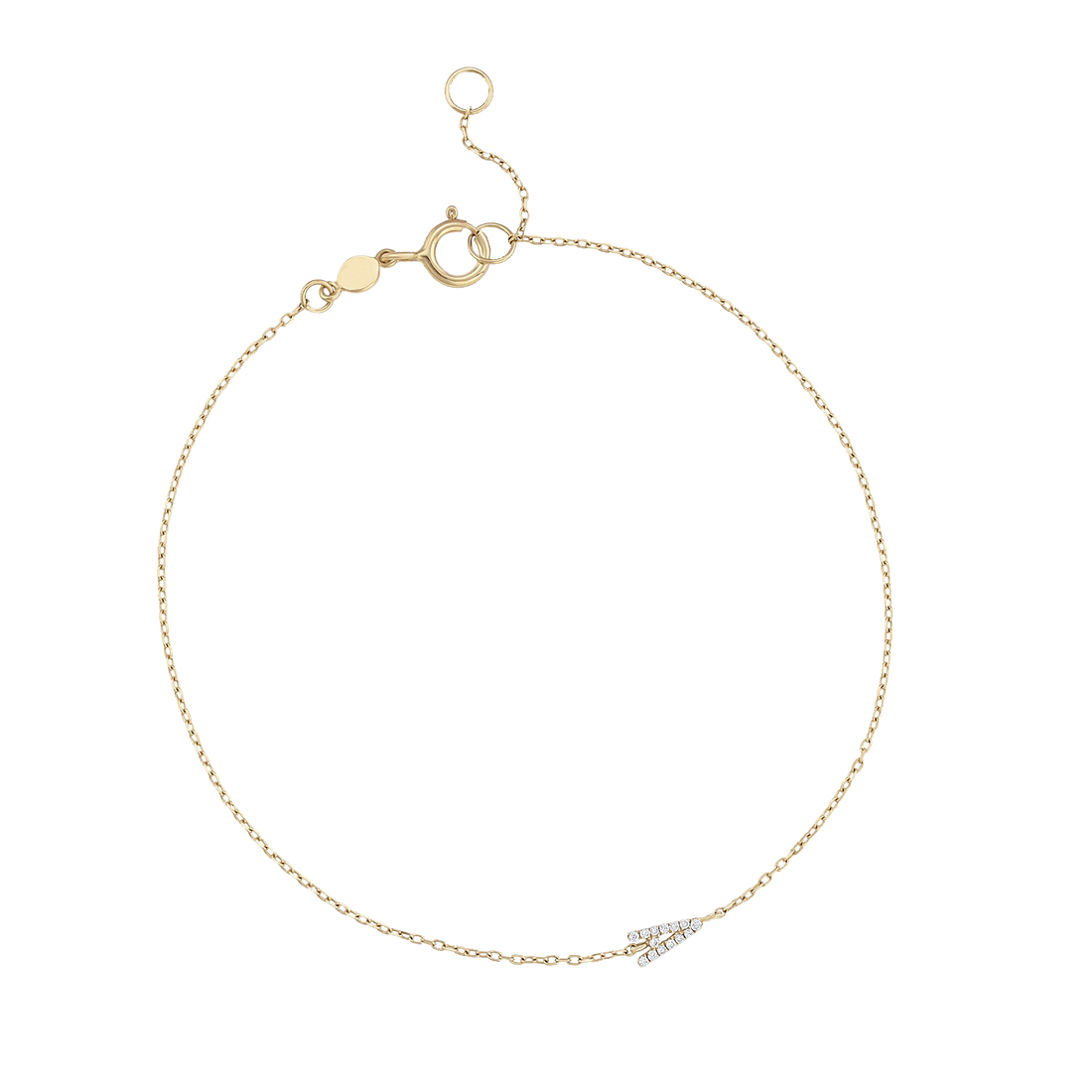 Bracciale con alfabeto con pavé di pietre preziose