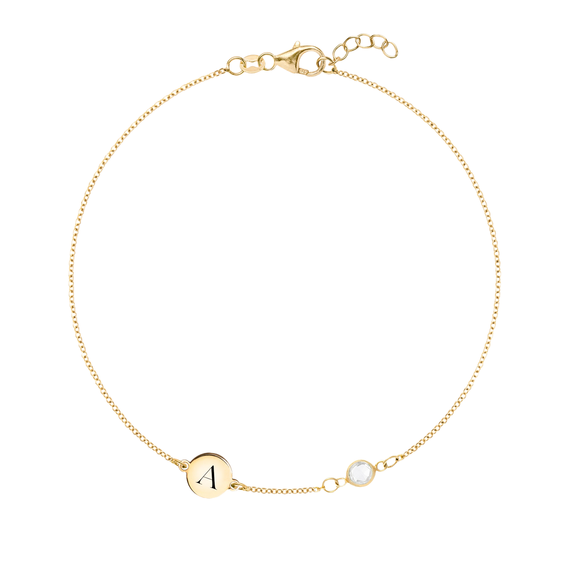 Bracciale portafortuna con lettera classica