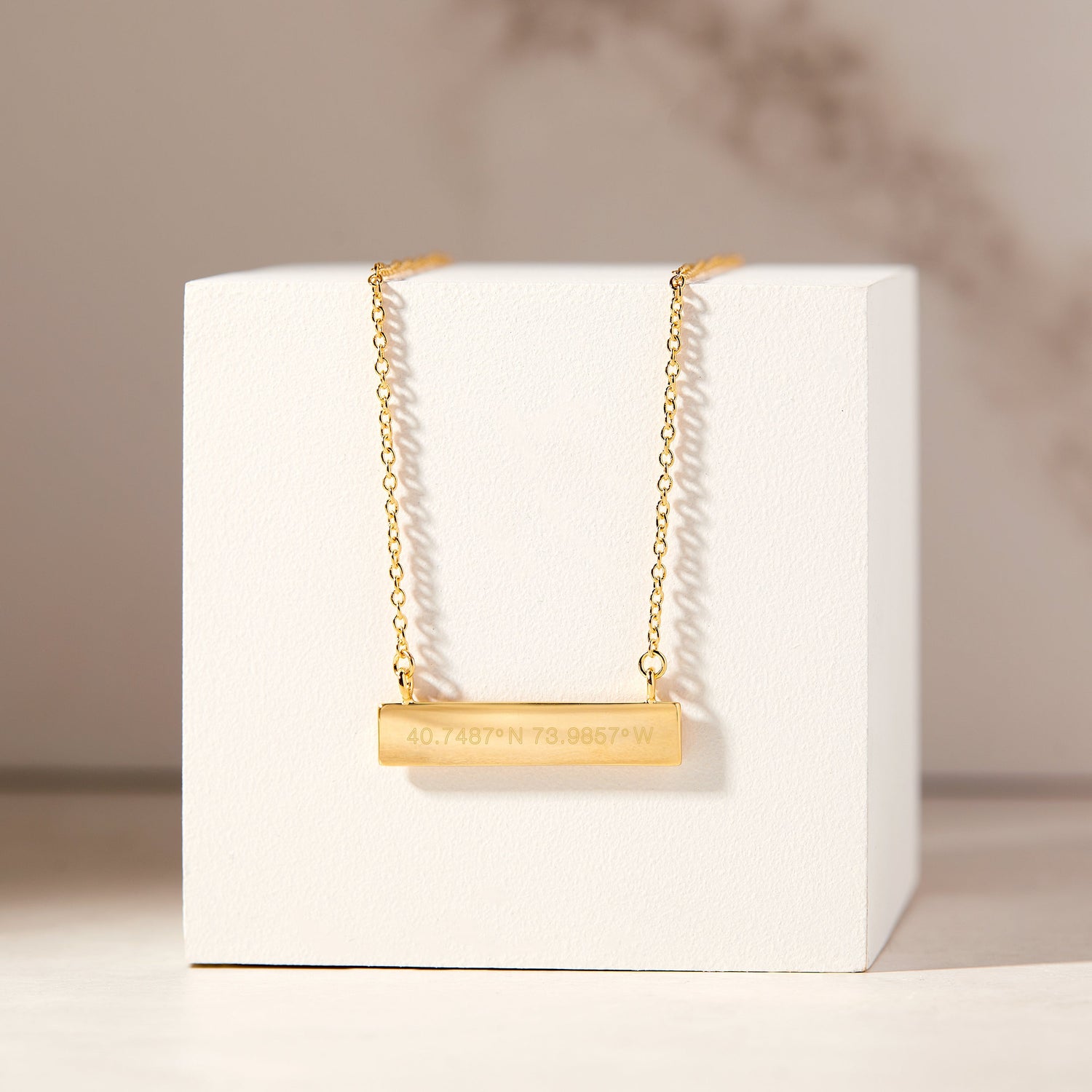 engraved bar necklace, valentine&