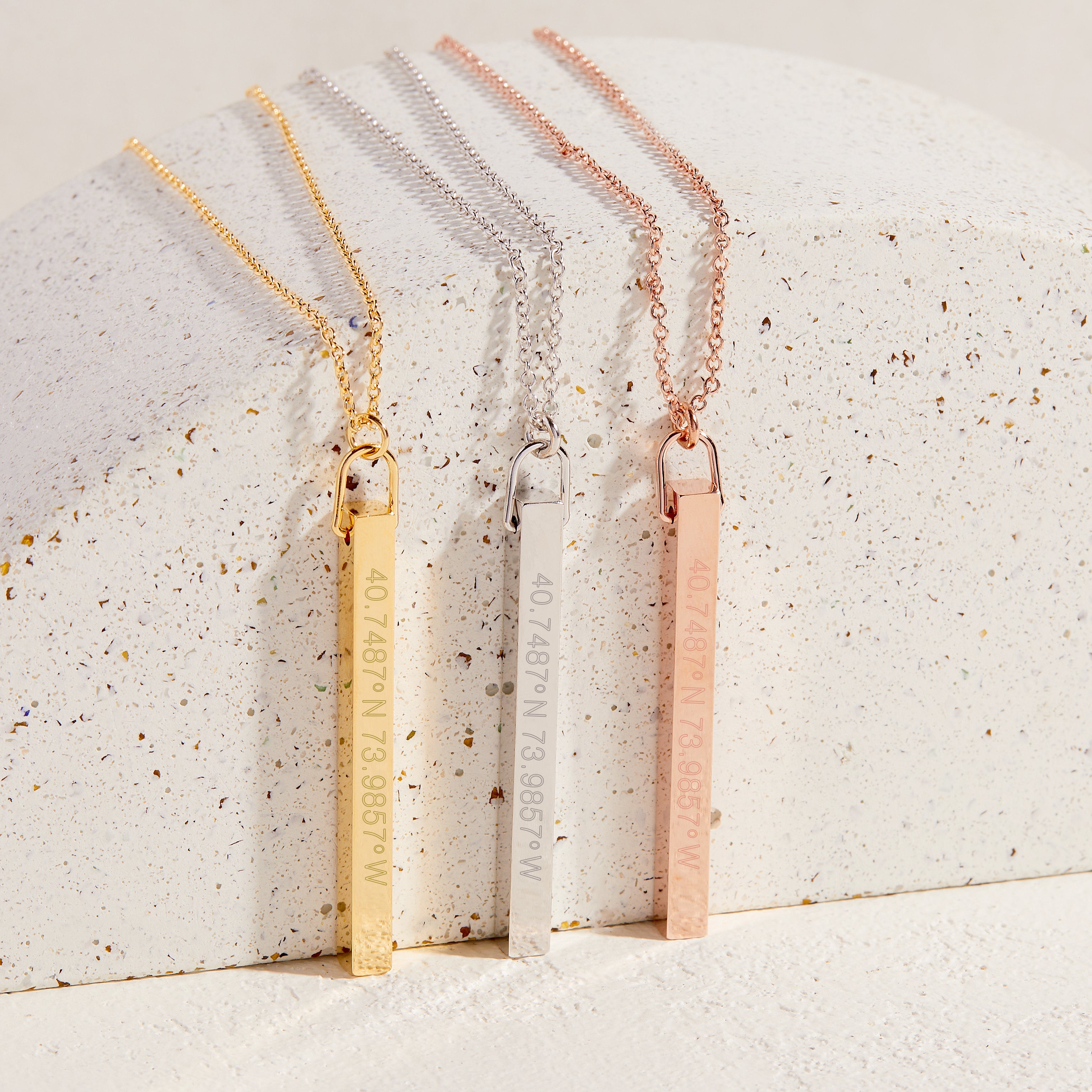 engraved bar necklace, valentine&