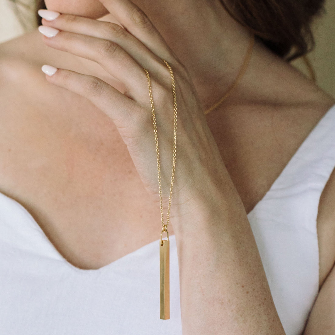 Vertical Coordinate Bar Necklace