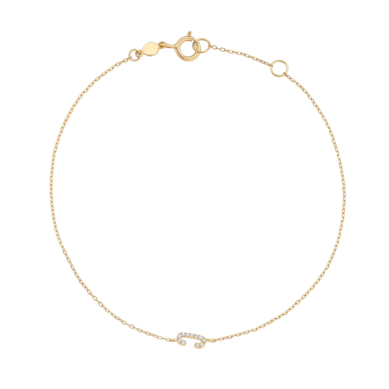 Bracciale con alfabeto con pavé di pietre preziose