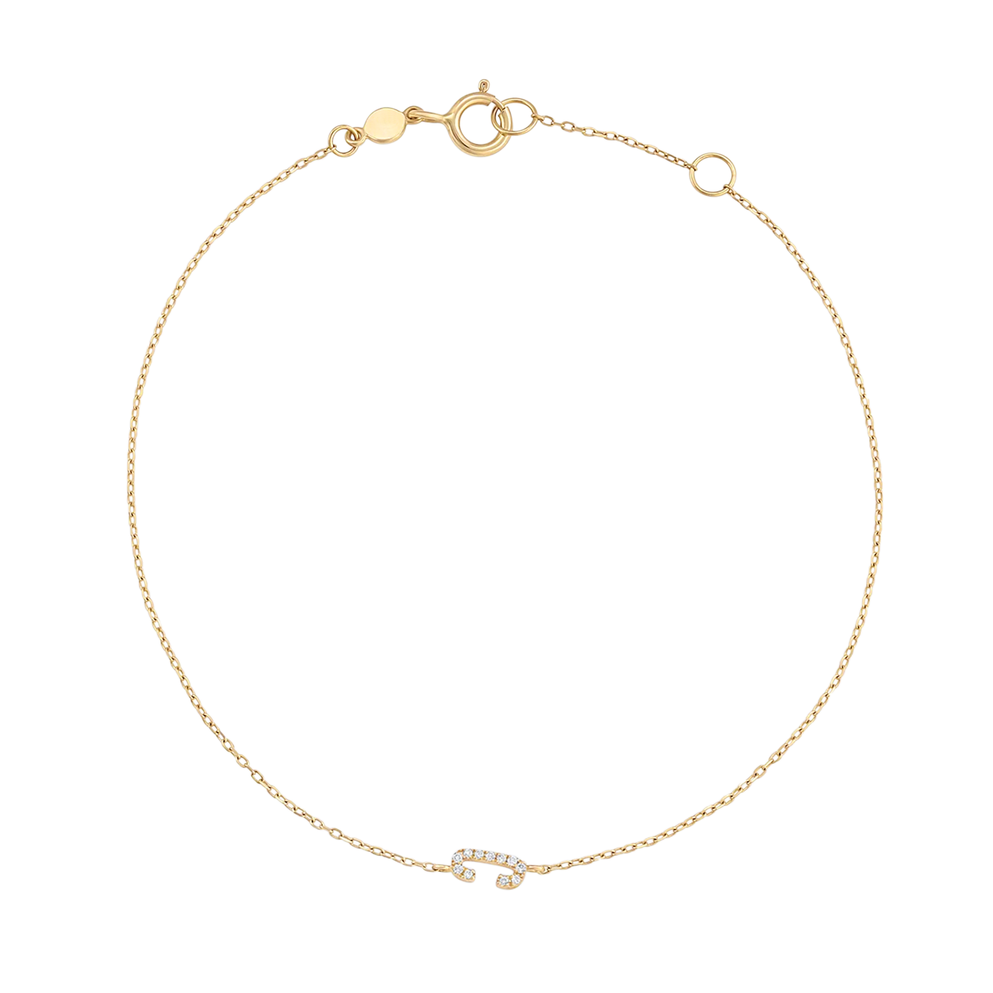 Bracciale con alfabeto con pavé di pietre preziose