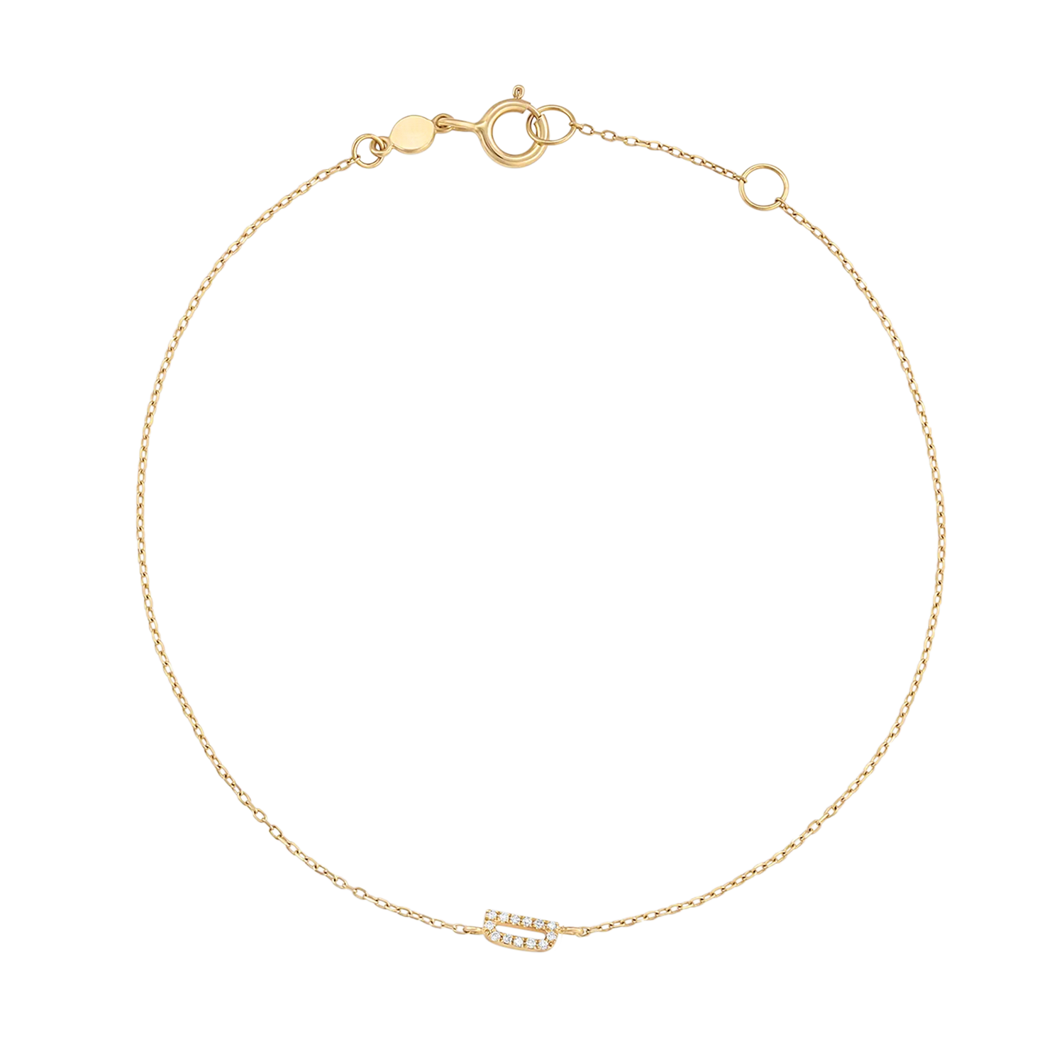 Bracciale con alfabeto con pavé di pietre preziose