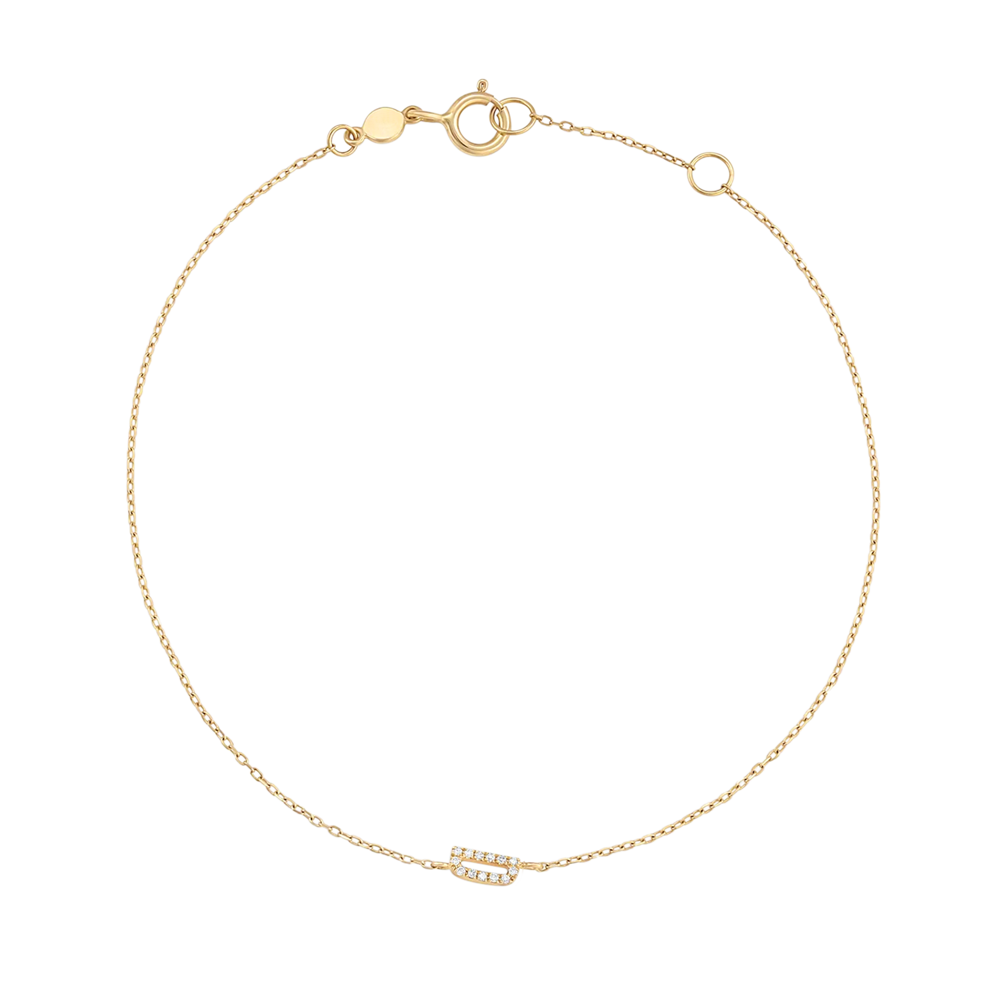 Bracciale con alfabeto con pavé di pietre preziose