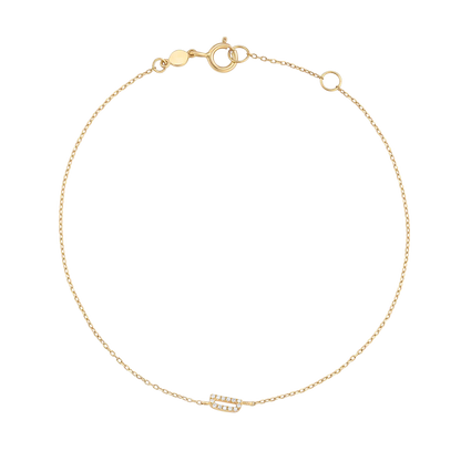 Bracciale con alfabeto con pavé di pietre preziose