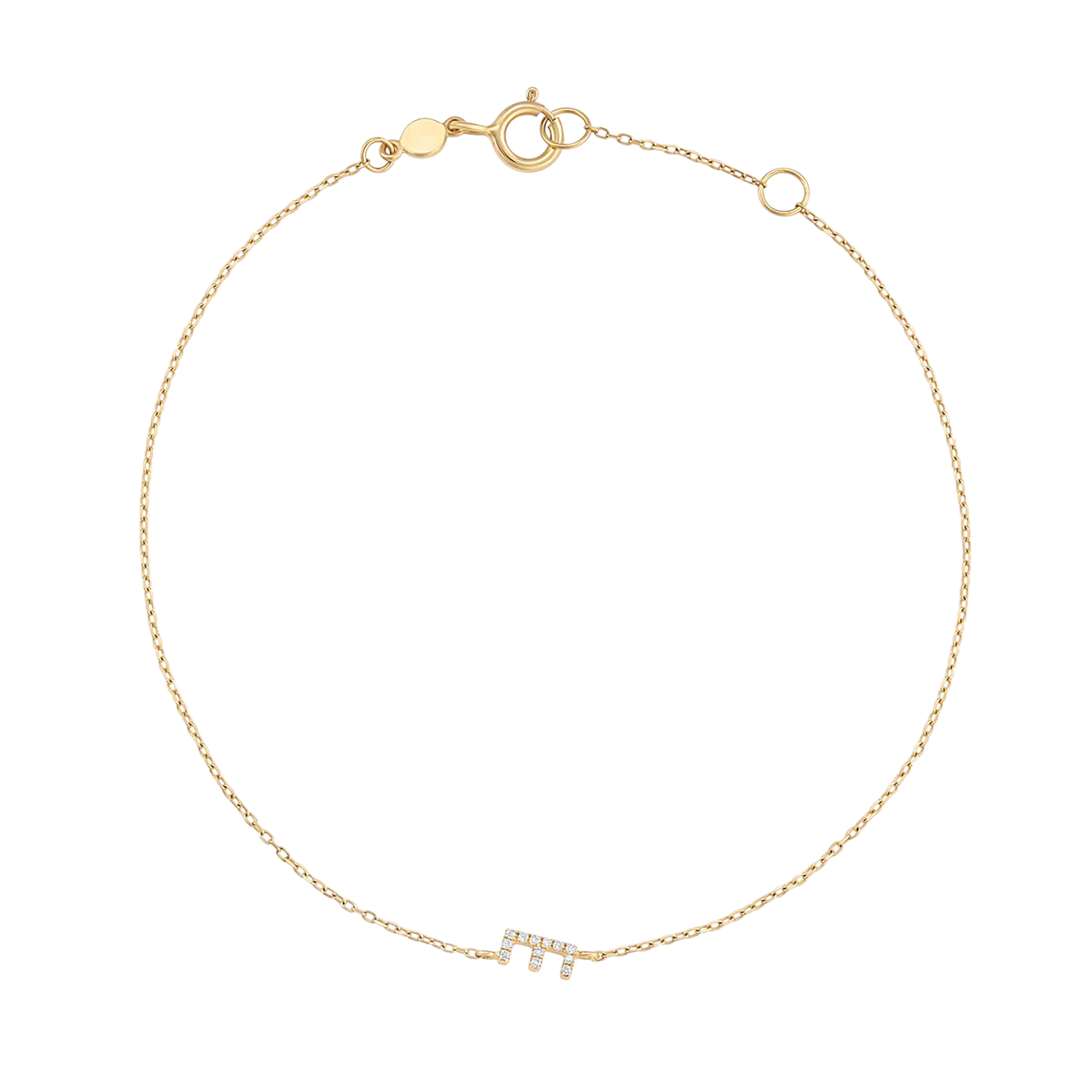Bracciale con alfabeto con pavé di pietre preziose