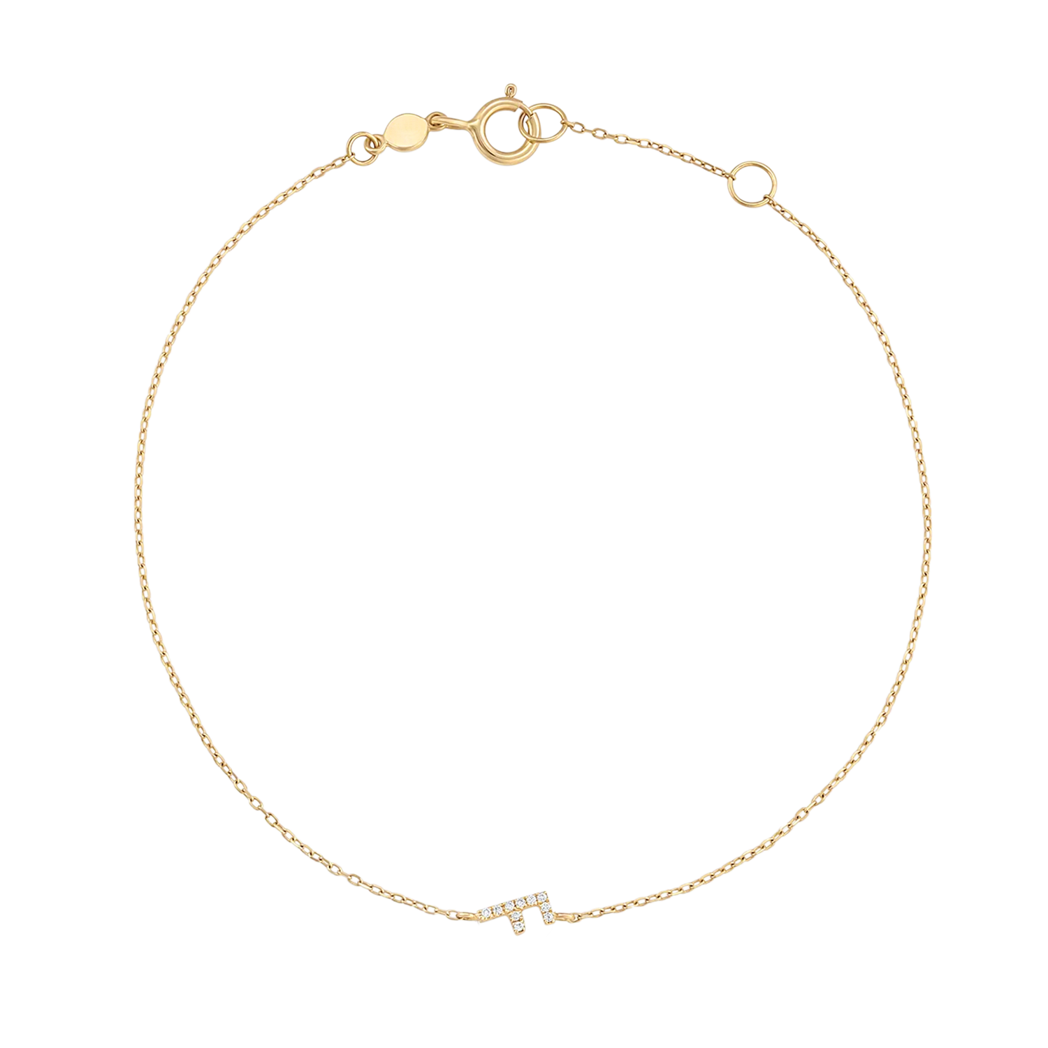 Bracciale con alfabeto con pavé di pietre preziose