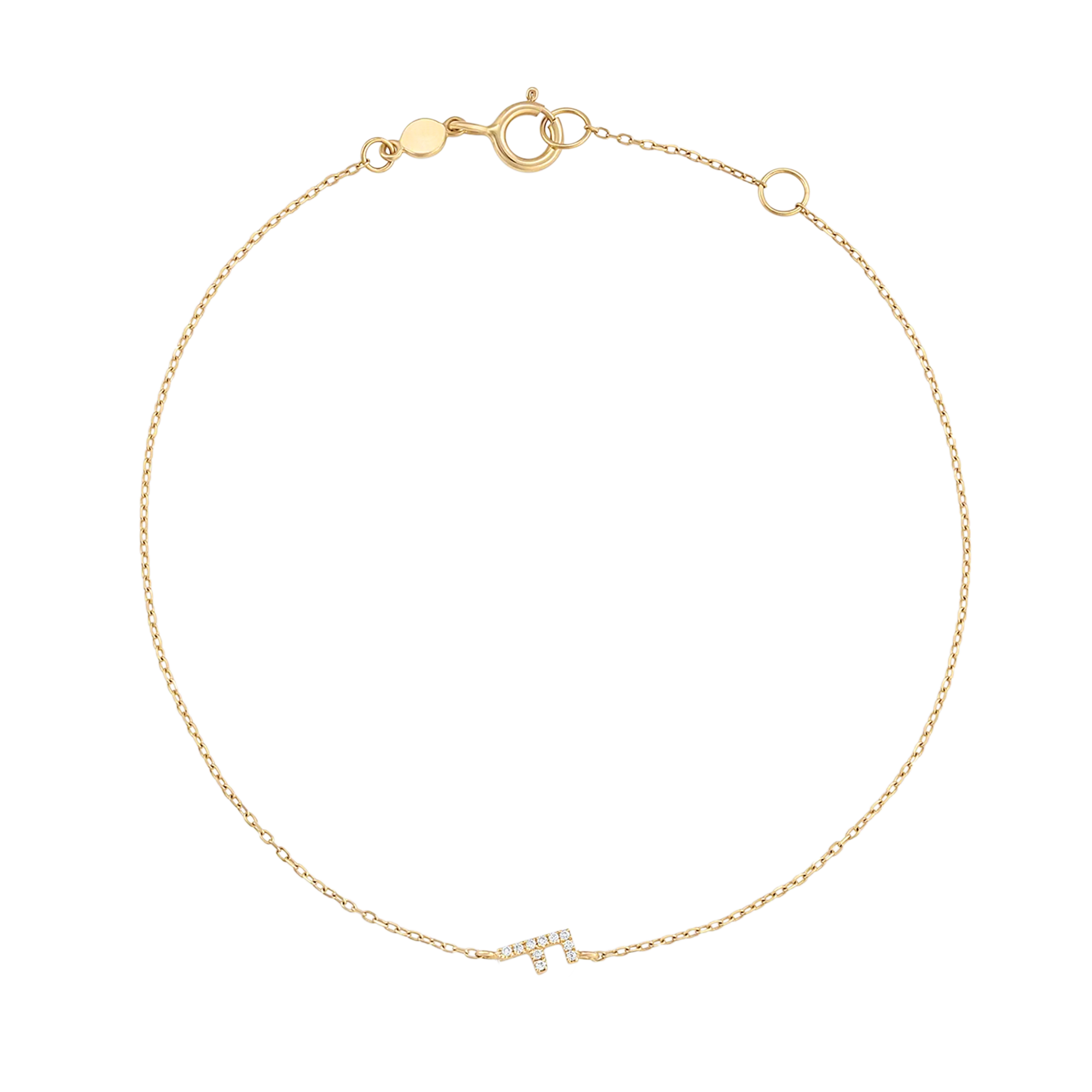 Bracciale con alfabeto con pavé di pietre preziose