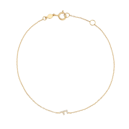Bracciale con alfabeto con pavé di pietre preziose