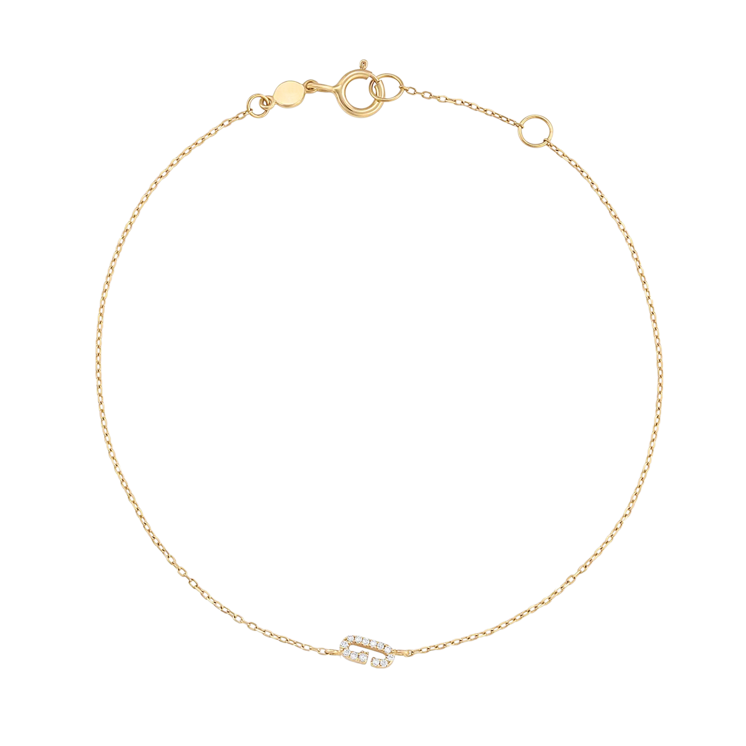 Bracciale con alfabeto con pavé di pietre preziose