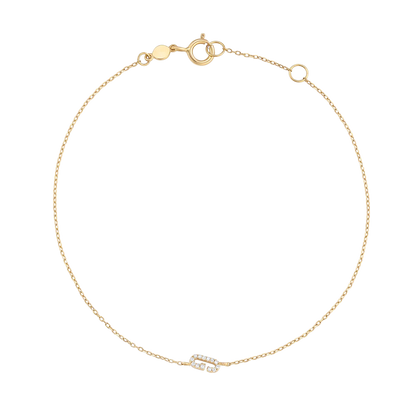 Bracciale con alfabeto con pavé di pietre preziose