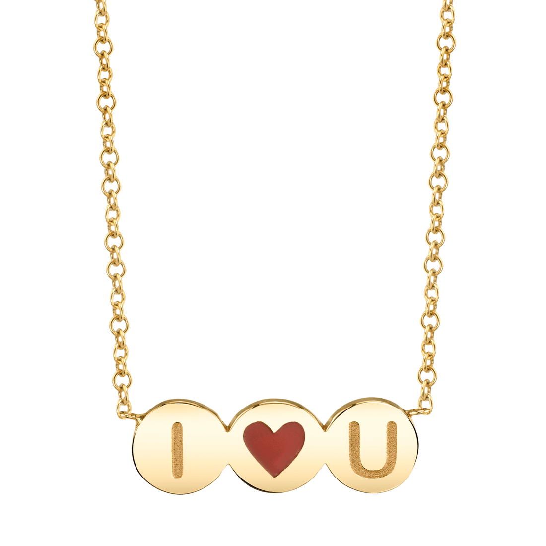 Enamel Heart Initial Necklace