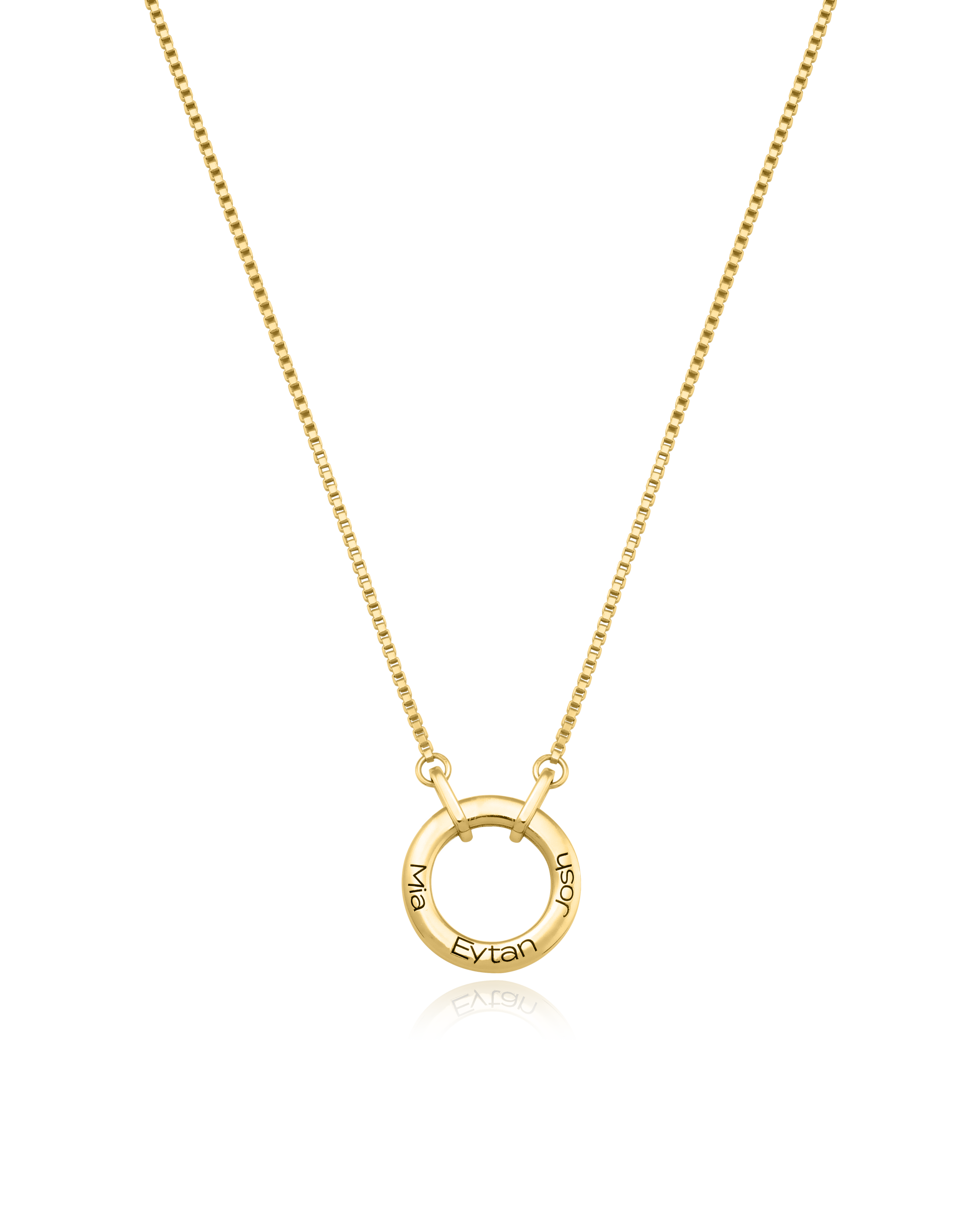 gold name necklace, circle name necklace, family necklace, three name necklace, personalized gold necklace,circle necklace