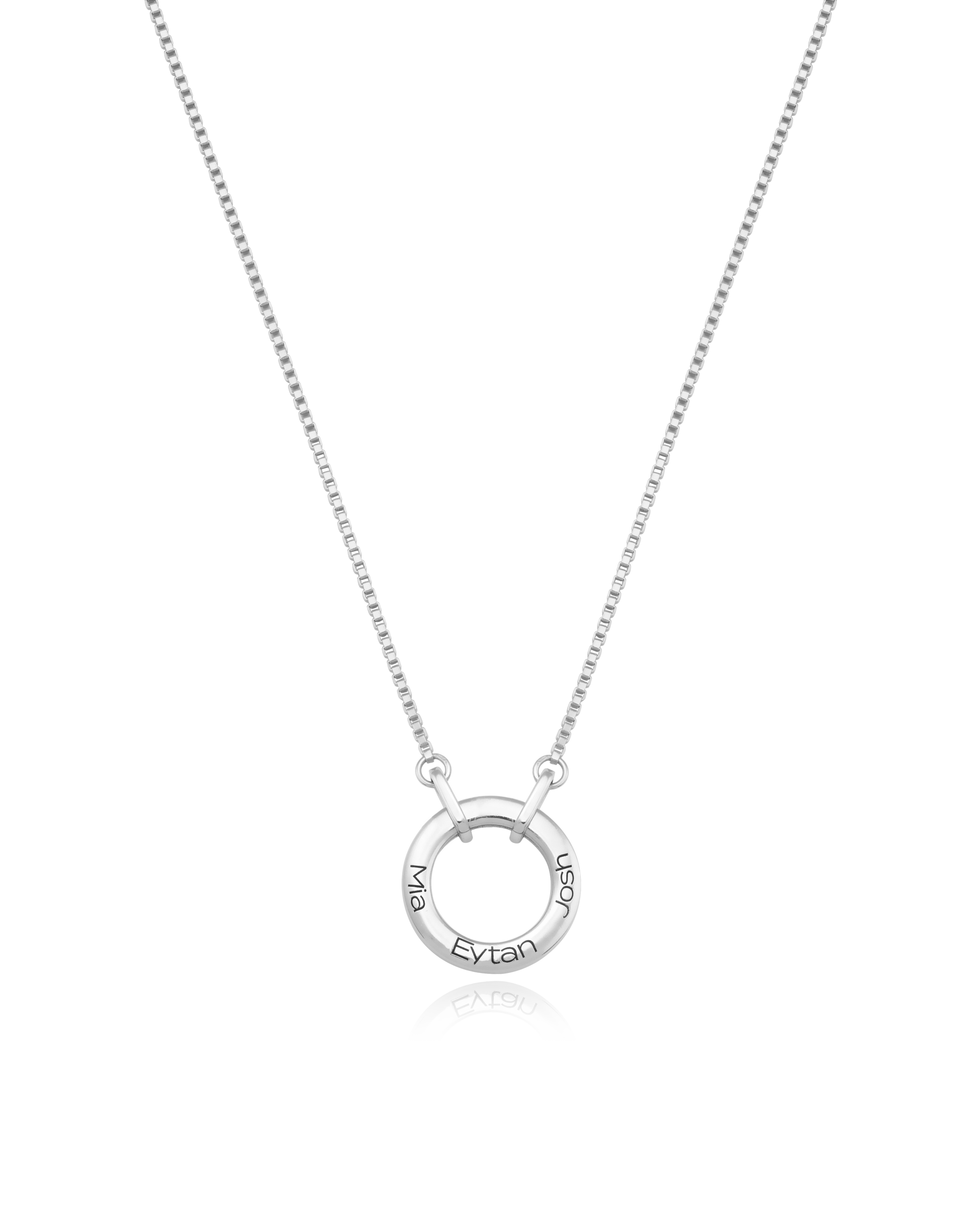 Engraved Family Circle Necklace for Mom in Sterling Silver - MYKA